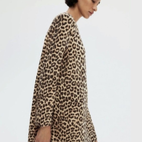H&M leopard print shift mini dress with shoulder pads - Picture 5 of 6